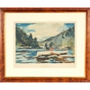 Framed Winslow Homer Blue Boat  Scene