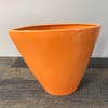 Large Orange Ceramic Crescent Planter