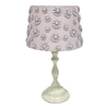 Table Lamp Base; White, wood, ribbed candlestick design