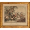 Antique Country Side Hand-colored Engraving II