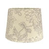 Lamp Shade; Cotton, cream with black floral Toile Stitch,