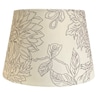 Lamp Shade; Cotton, cream with black floral Toile Stitch,