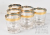 Set of 6 Gold Rimmed Rocks Glasses