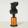 Black Marble Male Bust of Greek Soldier