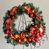 SILK Red and Gold Christmas Wreath