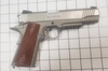 Replica - Colt 1911, Pistol, 9mm, Silver, Rail, Wood Grip