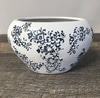 Blue and White Ceramic Floral Vase A