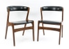 Mid-Century Danish Modern teak chairs-black