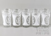 Set of 5 Drinking Glasses w/ White Wheat Detail