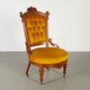 Victorian Walnut Golden Velvet Parlor Side Chair