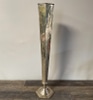 Tall Silver Tapered Hexagon Vase