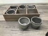 6 Rustic Pots In A wooden Tray
