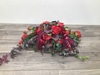 SILK Small Red and Burgundy Casket Sprays