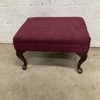 Vintage Red Fabric Ottoman