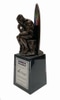 Desktop decoration:  Thinker with a surfboard