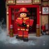 Cleared Toy; Firefighter, Red suit, wood,