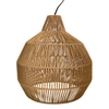 Pendant Light; Natural Rope, round faceted shape,