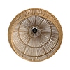Pendant Light; Natural Rope, round faceted shape,
