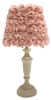 Lamp Shade; covered in pink silk roses cotton ivory