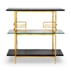 Entry table / bar table;  3 shelf (two black marble; one glass)