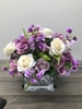 SILK Rose Arrangement in Asian Ceramic Vessel