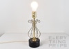 Metal Wire Pineapple Table Lamp w/ Black Base
