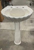 Pedestal Sink Clamshell White Porcelain  (2 Pieces)