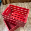 Set of Red Wooden Crates