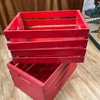 Set of Red Wooden Crates