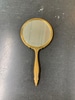 Vintage Handheld Mirror. Green Shell Pattern Back