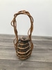 Decorative Wood Vase With Wicker Handle