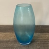 Blue Glass Etched Vases