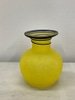 Yellow Frosted Glass Bud Vases