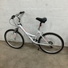 White Hybrid Bicycle with Suspension Fork