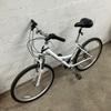 White Hybrid Bicycle with Suspension Fork