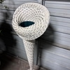 Woven Rattan Floor Flower Funeral Cone Basket with Flowers