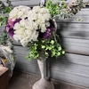 Woven Rattan Floor Flower Funeral Cone Basket with Flowers