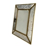 Picture Frame; Mercury glass with brass metal frame,