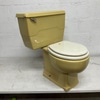 Vintage Yellow Two-Piece Toilet