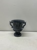 Wash Grey Ceramic Ribbed Urn