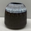 Brown Striped Ceramic Vase