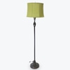 Floor Lamp, bulbous feature near shade, Dark Brown, Metal