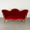 Victorian Red Velvet Upholstered Parlor Sofa