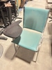 Teal Vinyl tablet desk with flip up desk top