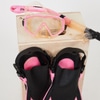 Snorkel mask & Fins, Pink Women's med