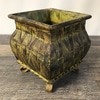 Woven Metal Footed Basket A