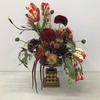 SILK Parrot tulip and dahlias