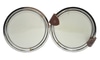 Picture frame folding compact style, two facing circular frames