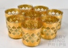 Culver Valencia 22K Gold and Green Diamond Low Ball Glasses