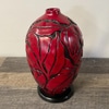 Maroon Embossed Vase